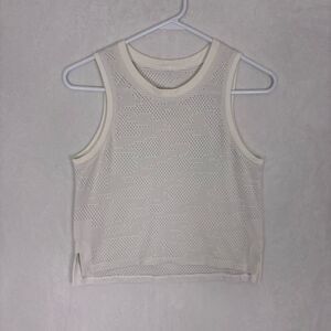 Lululemon White Perforated Camo Cropped Tank Top Size 6